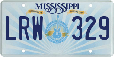 MS license plate LRW329