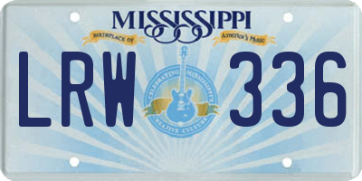 MS license plate LRW336