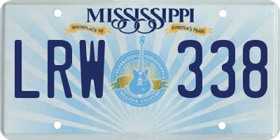 MS license plate LRW338