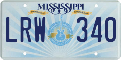 MS license plate LRW340