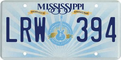 MS license plate LRW394