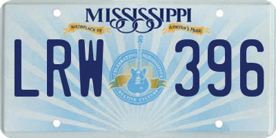 MS license plate LRW396