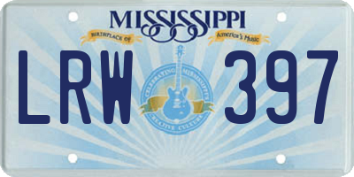 MS license plate LRW397