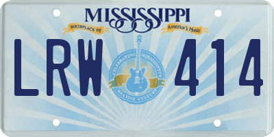 MS license plate LRW414