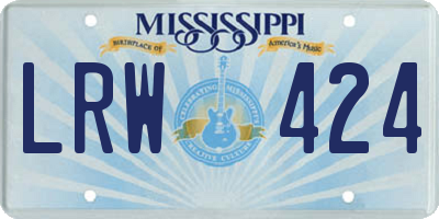 MS license plate LRW424