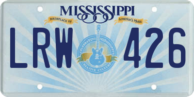 MS license plate LRW426