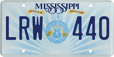MS license plate LRW440