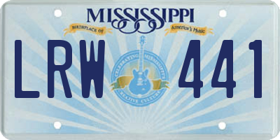 MS license plate LRW441
