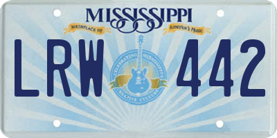 MS license plate LRW442