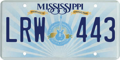 MS license plate LRW443