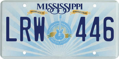 MS license plate LRW446