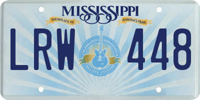 MS license plate LRW448