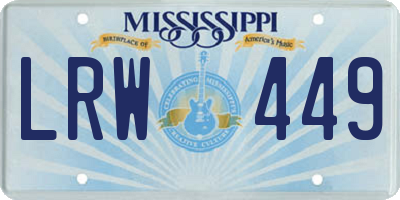MS license plate LRW449