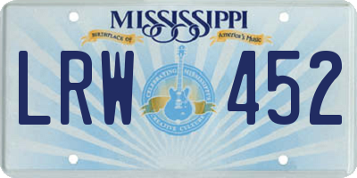 MS license plate LRW452