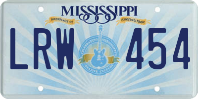 MS license plate LRW454