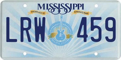 MS license plate LRW459