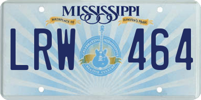 MS license plate LRW464