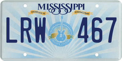 MS license plate LRW467