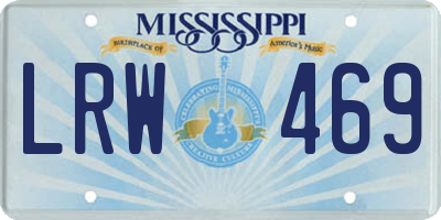 MS license plate LRW469