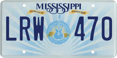 MS license plate LRW470