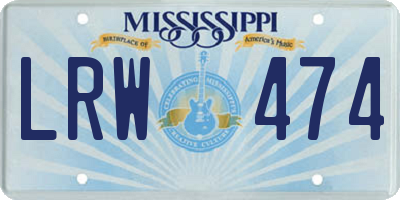 MS license plate LRW474
