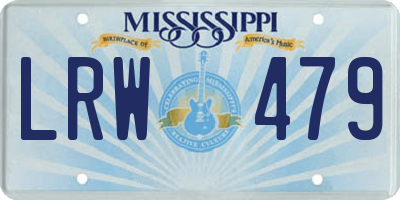 MS license plate LRW479