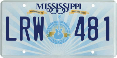 MS license plate LRW481