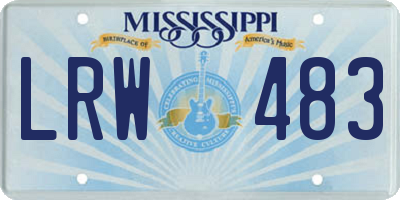 MS license plate LRW483