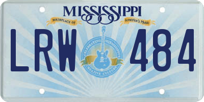 MS license plate LRW484