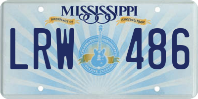 MS license plate LRW486