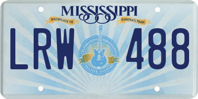 MS license plate LRW488