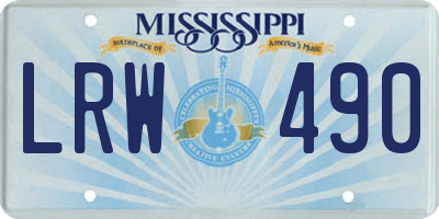 MS license plate LRW490