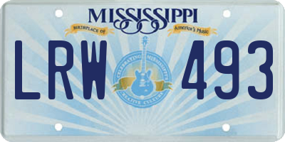 MS license plate LRW493