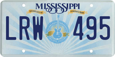 MS license plate LRW495