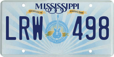 MS license plate LRW498