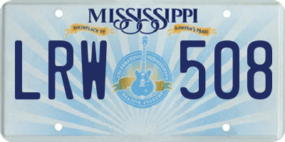 MS license plate LRW508