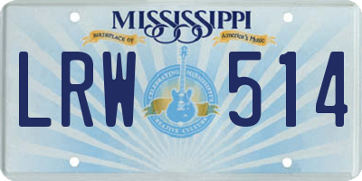 MS license plate LRW514