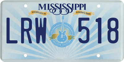 MS license plate LRW518