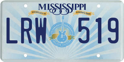 MS license plate LRW519