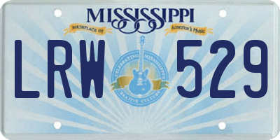 MS license plate LRW529