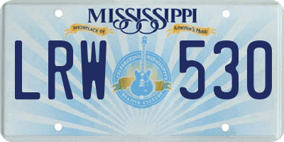 MS license plate LRW530