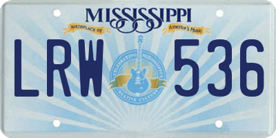 MS license plate LRW536
