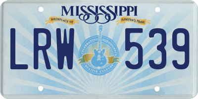 MS license plate LRW539