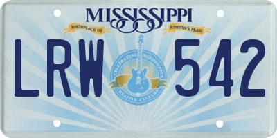 MS license plate LRW542