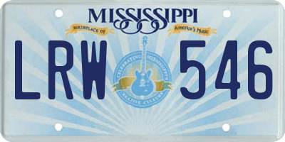 MS license plate LRW546