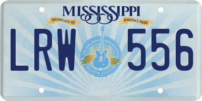 MS license plate LRW556