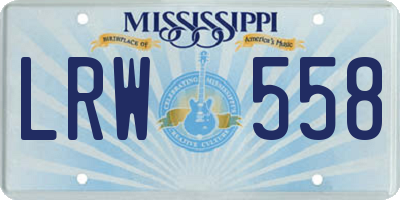 MS license plate LRW558
