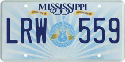 MS license plate LRW559