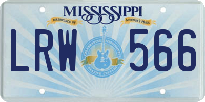 MS license plate LRW566
