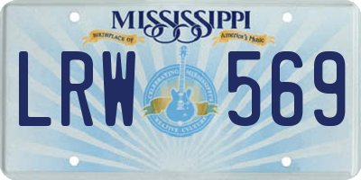 MS license plate LRW569